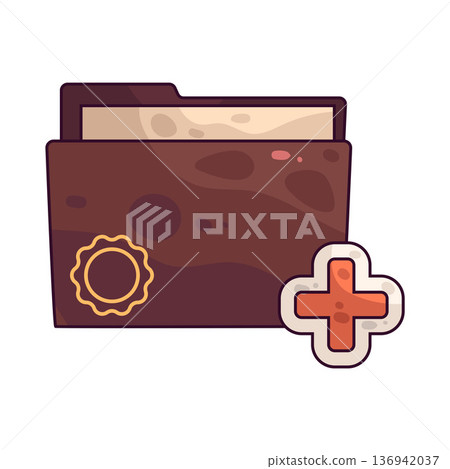 Illustration of Folder Add Illustration of Folder Add 136942037