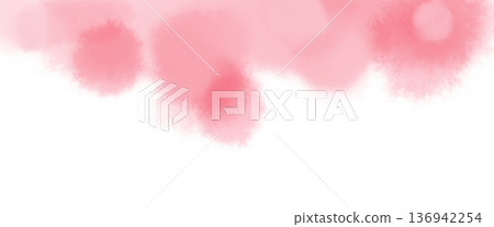 水彩暈染的粉紅色氣泡狀插畫素材 水彩暈染的粉紅色氣泡狀插畫素材 136942254
