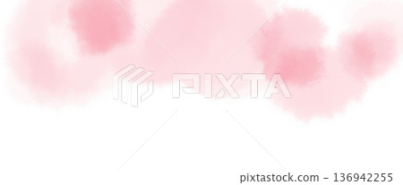 水彩暈染淺粉紅色插畫素材 水彩暈染淺粉紅色插畫素材 136942255