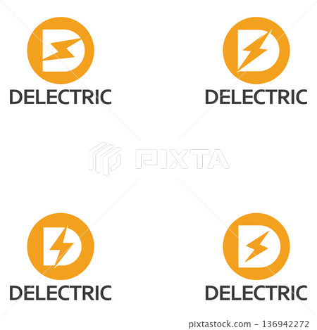 initial d electric energy logo vector template 136942272