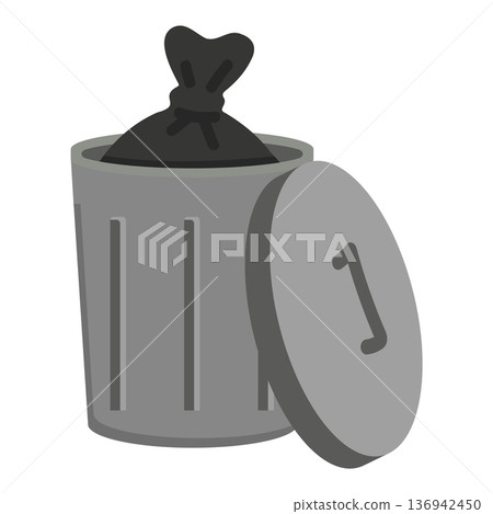 Trash Can With Lid Open Trash Can With Lid Open 136942450