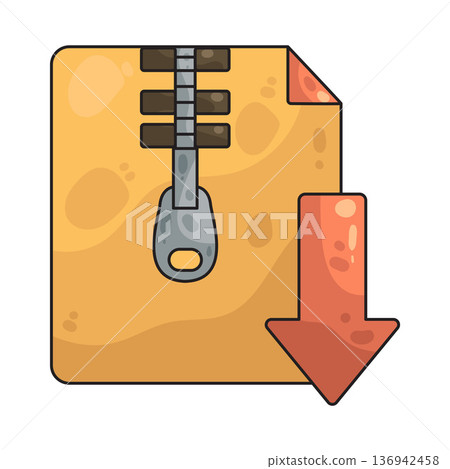 Illustration of ZIP Download Illustration of ZIP Download 136942458