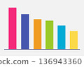 Bar graph colorful for static finance business, illustration vector. 136943360