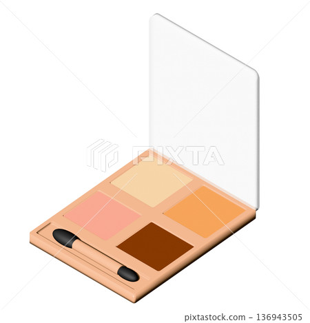 Natural color eyeshadow palette | 3D illustration | Cosmetics and makeup supplies 136943505