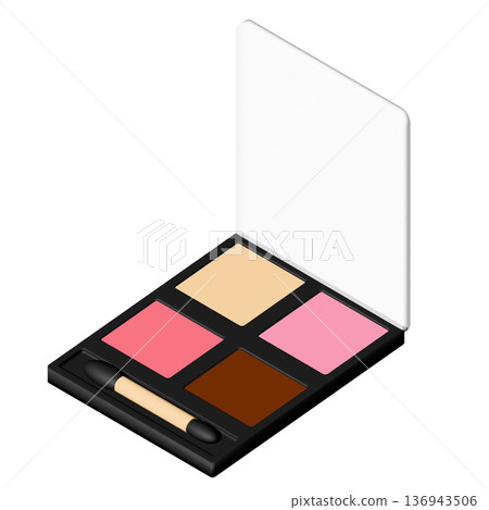 Pink eyeshadow palette | 3D illustration | Cosmetics and makeup supplies Pink eyeshadow palette | 3D illustration | Cosmetics and makeup supplies 136943506