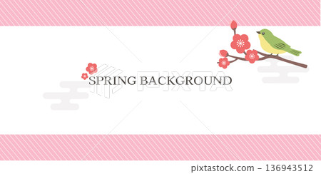 Spring background illustration banner spring flower frame 136943512