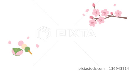 Spring background illustration banner spring flower frame 136943514