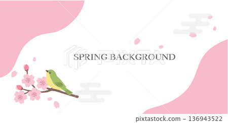 Spring background illustration banner spring flower frame 136943522