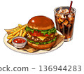 Hamburger set 136944283