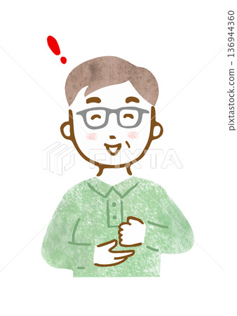 圖：一位老年男子，表情和姿勢彷彿在說「我搞定了！」（上半身） 136944360