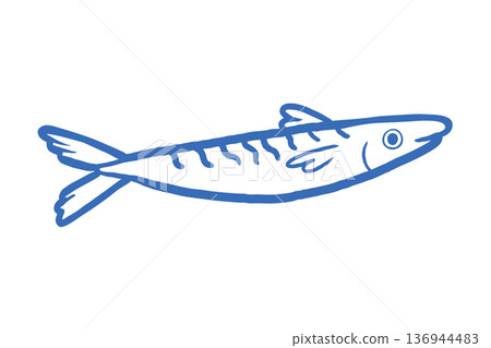 Hand drawn sardine fish  136944483