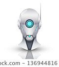 Futuristic Robot Head, Vector Illustration 136944816
