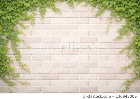 Background material ・ Ivy and brick wall 136945009
