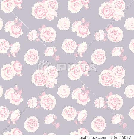 Pink roses retro seamless pattern Pink roses retro seamless pattern 136945037