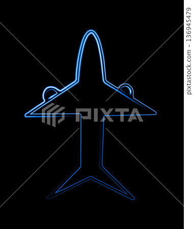 Vector isolated illustration of airplane icon with neon effect. Vector isolated illustration of airplane icon with neon effect. 136945479