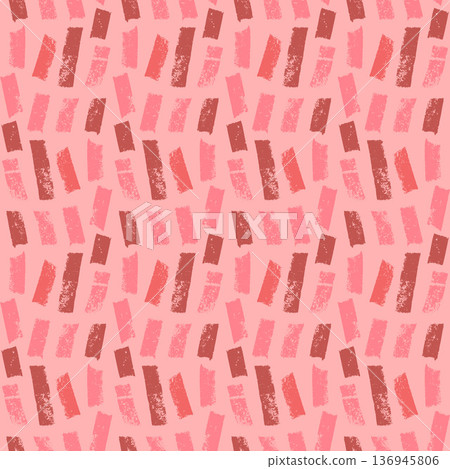 Small dash pink coquette blush, lipstick vertical lines seamless pattern. Surface pattern design organic uneven makeup swatches girly stencil. Hand drawn vector mini whimsical romantic streak texture Small dash pink coquette blush, lipstick vertical lines seamless pattern. Surface pattern design organic uneven makeup swatches girly stencil. Hand drawn vector mini whimsical romantic streak texture 136945806
