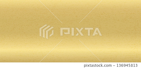 Gold brass gritty texture. Luxurious horizontal gradient background with smooth metallic surface for elegant design. Glamour festive premium materials. Vector caramel background with foil texture 136945813