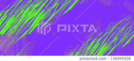 Dynamic sport neon colors background with abstract brush strokes. Handmade halftone grunge texture. Energetic design ink splatter effects, vibrant sporty elements for posters. Vector purple green bg Dynamic sport neon colors background with abstract brush strokes. Handmade halftone grunge texture. Energetic design ink splatter effects, vibrant sporty elements for posters. Vector purple green bg 136945836