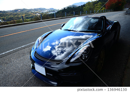 shiny black open car 136946130