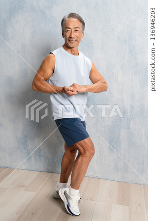 Senior man in training wear, sports image Senior man in training wear, sports image 136946203