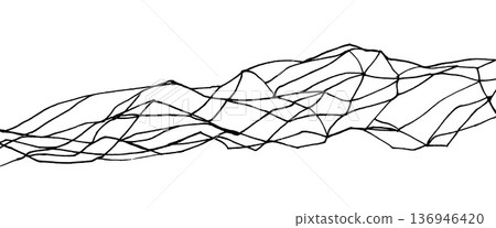 Black hand drawn kintsugi lines delicate cracks across white surface. Broken ceramic texture with hobby repair technique creates elegant pattern inspired by Japanese pottery art tradition. Vector bg 136946420