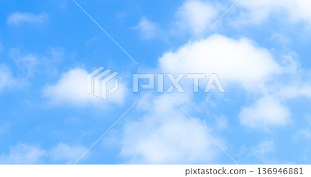 Simple landscape with blue sky and white clouds Simple landscape with blue sky and white clouds 136946881