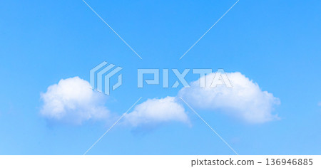 Simple landscape with blue sky and white clouds Simple landscape with blue sky and white clouds 136946885