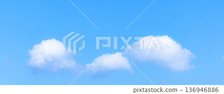 Simple landscape with blue sky and white clouds Simple landscape with blue sky and white clouds 136946886