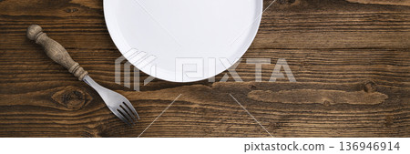 Wooden Banner Background with Plate Edge Wooden Banner Background with Plate Edge 136946914