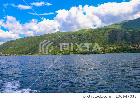 View of Lake Ohrid in North Macedonia View of Lake Ohrid in North Macedonia 136947035