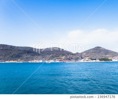 A view of Megijima Island in the Seto Inland Sea from a ferry A view of Megijima Island in the Seto Inland Sea from a ferry 136947176
