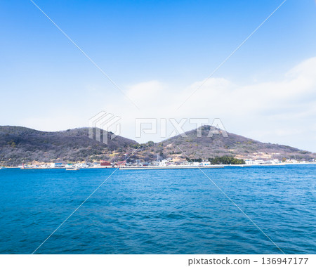 A view of Megijima Island in the Seto Inland Sea from a ferry 136947177