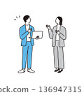 Business people standing and discussing to solve problems 136947315