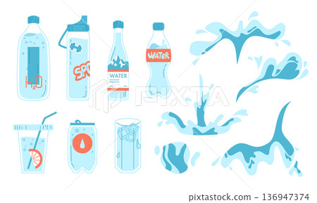 bottle, water, vector 136947374