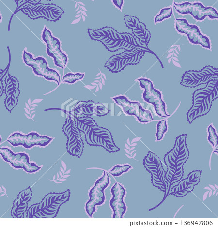 Soft Lavender Folk Leaf Repeat Soft Lavender Folk Leaf Repeat 136947806