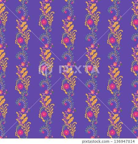 Purple Vine Trail Toss Print 136947814