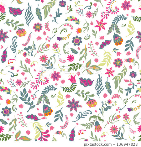 Playful Tiny Floral Doodle Scatter Playful Tiny Floral Doodle Scatter 136947828
