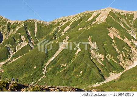 夏季，登山者在富山縣的立山上行走 136948090