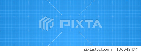 Blueprint background. Blue print line grid. Abstract tech pattern. Technology paper plan design. Architect project. Engineering square sheet. Technical bg. Vector illustration Blueprint background. Blue print line grid. Abstract tech pattern. Technology paper plan design. Architect project. Engineering square sheet. Technical bg. Vector illustration 136948474
