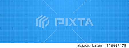 Blueprint background. Blue print line grid. Abstract tech pattern. Technology paper plan design. Architect project. Engineering square sheet. Technical bg. Vector illustration 136948476