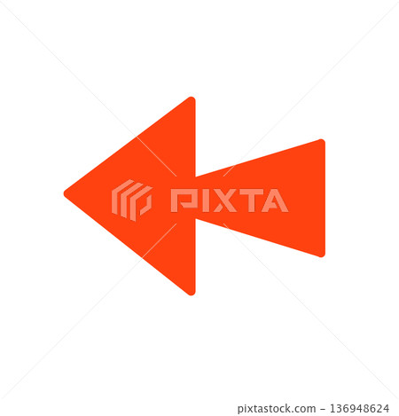 Simple back/rewind arrow icon set Simple back/rewind arrow icon set 136948624