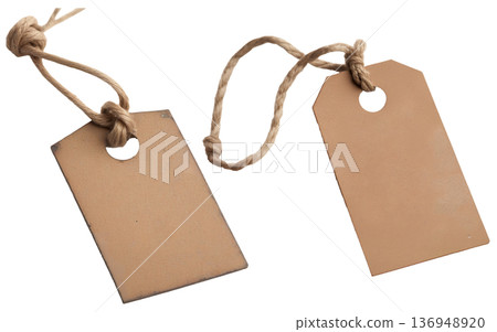 price tag, blank paper tags on transparent background 136948920