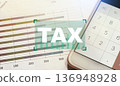 Tax deduction planning concept. taxes paid by individuals and corporations such as VAT, income tax and property tax. 136948928