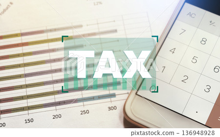 Tax deduction planning concept. taxes paid by individuals and corporations such as VAT, income tax and property tax. Tax deduction planning concept. taxes paid by individuals and corporations such as VAT, income tax and property tax. 136948928