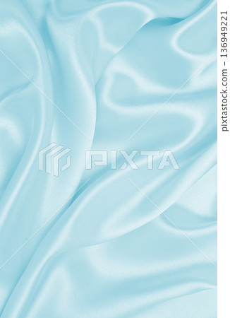 Smooth elegant blue silk or satin luxury cloth texture as abstract background. Luxurious background design 136949221