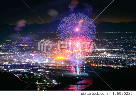 一朵光之花，夜晚下的大海。比星辰更閃耀的瞬間。八代國立煙火大賽（坂本八龍天文台） 136950225