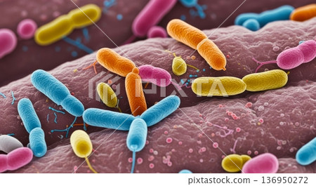 Lactic acid bacteria, bifidobacteria, and butyric acid bacteria work in the body 136950272