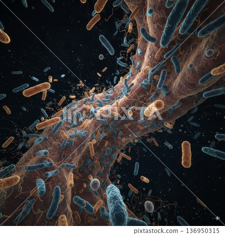 Lactic acid bacteria, bifidobacteria, and butyric acid bacteria work in the body 136950315