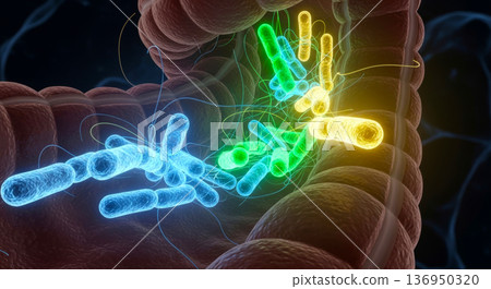 乳酸菌、雙歧桿菌、丁酸菌在體內發揮作用 136950320