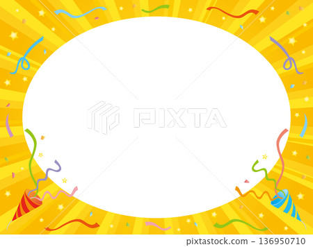 Colorful confetti and cracker frame 136950710